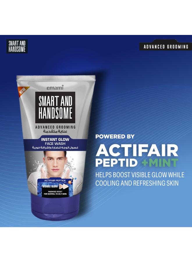 emami Men Face Wash Instant Glow | Refreshing Gel Cleanser with Actifair Peptide & Mint | Deep Cleansing, Oil Control & Cooling Freshness | For Normal to Oily Skin - Image 2